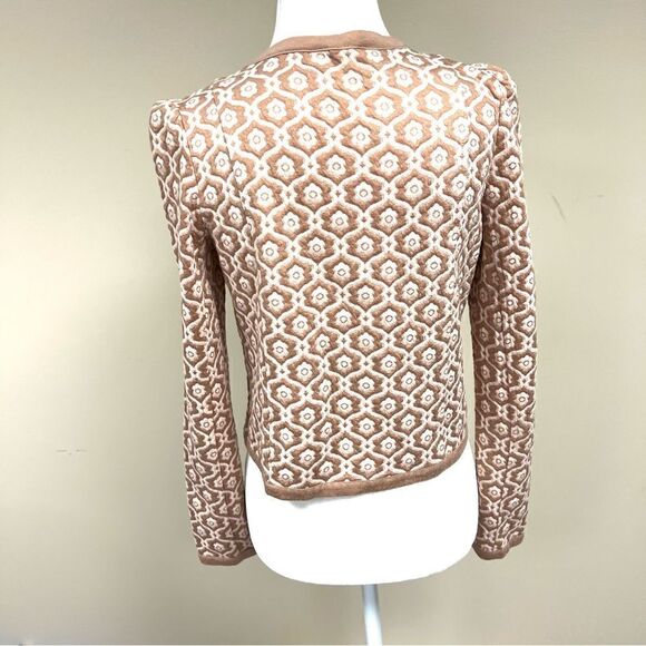 Frenchi cropped geometric blush colored jacket Sz XS/S - Picture 5 of 7